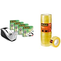 Scotch Magic - Portarrollos de sobremesa con 4 cintas adhesivas- rolos mates y transparentes + 508 - Cinta adhesiva 8…